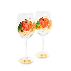 Pumpkin Wine Glasses (Set of 2) | Pumpkin Decorations for Table | Fall Wedding Decor | Fall Centerpiece | Pumpkin Wine Glass Thanksgiving Wine Glass, Pumpkin Painted, Pumpkin Wine, Thanksgiving Wine, Spiced Wine, Autumn Wine, Painted Pumpkin, Fall Wedding Decorations, Painted Wine Glasses