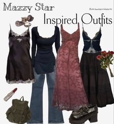 Mazzy Star Clothes, Whimsigoth Concert Outfit, Mazzy Star Dress, Whimsigoth Corset Outfit, Mazzy Star Inspired Outfit, Mazzy Star Style, Simple Whimsigoth Outfit, Mazzy Star Outfit Aesthetic