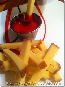 french fries with ketchup on the side