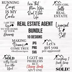 the real estate agent bundle includes 10 designs, including one for each homeowner