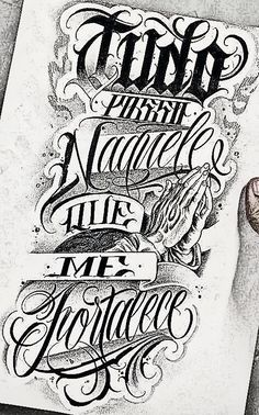 an inked poster with some type of lettering on it