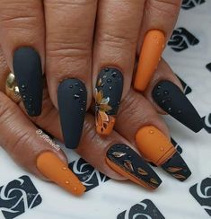 Unghie Nail Art, Halloween Nail Designs, Coffin Nails Designs, Fall Nail Designs, Fancy Nails