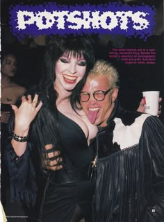 two people posing for a photo on the cover of photoshops magazine, with one woman sticking out her tongue