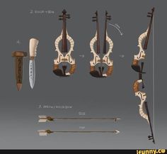 an image of violin parts and accessories