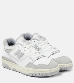 550 Leather Sneakers in White - New Balance | Mytheresa White New Balance Shoes 550, Simple Sneakers Women, Unique Sneakers Women, Cute Shoes New Balance, New Balence550, Sneakers That Go With Everything, New Balance White Shoes, White Trendy Shoes, Shoe Storage Solutions For Small Spaces