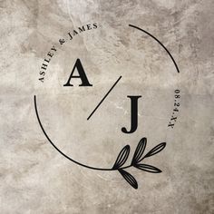 the logo for ashley & james's is shown in black on a gray background