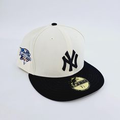 New Era 59Fifty MLB NY Yankees Retro 2000 World Series Cap Hat Brand new. ✔ Style: Baseball Cap ✔ Size: Fitted/ 7 7/8 - 62.5cm ✔ Color: White/Black     Shipping & Payment Policies       We will have your item packed and boxed carefully and shipped out within 1 business day (often the same day). We pride ourselves on extremely fast shipping!! If you have any questions about the item, PLEASE contact us before purchasing the item. U. S. A. Seller. No Returns. Final Sale. Thank you for viewing Our i Yankee Fitted Hats, Custom New Era Hats, Vintage Six-panel Fitted Hat For Baseball Season, Nyc Yankees Hat, Yankees Fitted Hat, Ny Cap, Yankee Hat, New York Yankee Beanie, Yankee Fitted