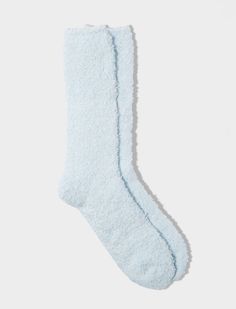 These socks will be your new winter go-to. Super soft and cozy on the feet! Blue Colour 98% Polyester 2% Spandex Fluffy Socks Aesthetic, Cozy Soft Socks One Size, Baby Blue Fluffy Socks, Soft Comfortable Blue Socks, Comfortable Cozy Blue Socks, Blue Comfortable Cozy Socks, Burr Basket, Silk Bralette, Socks Aesthetic