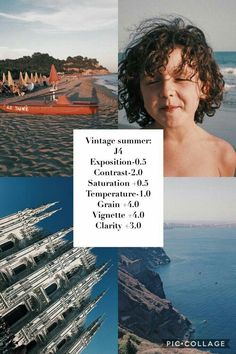 a collage of photos with the words vintage summer