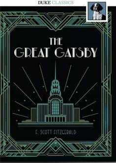 the great gatsby book cover with an image of a building in the background