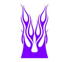 an abstract purple and white design with flames on it's side, in the shape of a flame