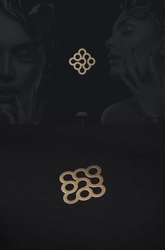 three different logos that are designed to look like women