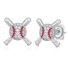 PRICES MAY VARY. ⚾【Design】: The baseball earrings are adorned with baseball and bat,represent positivity, energy, strength and courage on the field. Wearing the baseball stud earrings will encourage you to give it your all until you succeed! The baseballs are inlaid with sparkling cubic zirconia, which is unique, stylish and fine, perfect for gifts for family and friends! ⚾【Material】: The baseball jewelry is made of sterling silver and cubic zirconia, anti-tarnish, hypoallergenic, nickel-free, l Volleyball Earrings, Positivity Energy, Baseball Jewelry, Baseball Earrings, Sports Jewelry, Earrings Design, Baseball Gifts, Sensitive Ears, Inspiration Ideas