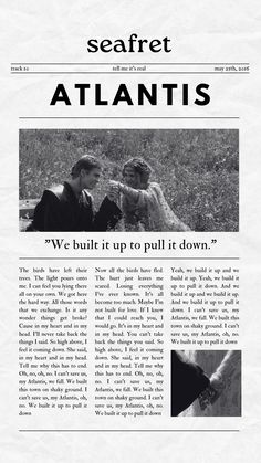 an article from the seafaret magazine about atlantics, featuring two people sitting on a bench