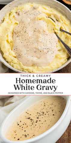 this creamy homemade white gravy is the perfect side dish for thanksgiving dinner or brunch