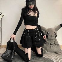 KOSMUI on Storenvy Harajuku Style Mini Skirt For Streetwear, Casual Mini Skirt For Cosplay In Spring, Trans Girl Outfits, Short Skirt Outfits, Alt Style Outfit, Outfits Goth, Y2k Makeup, Short Skirts Outfits