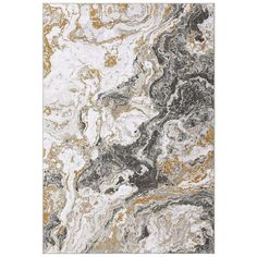 an abstract marble pattern with gold and black colors on the surface, as well as white background