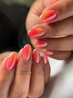 Gloss Chrome – Vacation Nail Shop Peach Mermaid Nails, Vibrant Chrome Nails, Ombré Nails Chrome, November Vacation Nails, Subtle Tropical Nails, Nails Inspo Vacation, Vacation Nails Coral, Chrome Colorful Nails, Cool Nail Inspo Summer