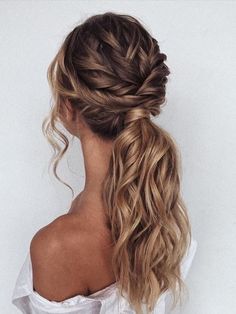 Wrapped Ponytail is great hairstyle for when you're in a rush in the summer time. It can be used for just going out to with friends or go on a nice walk with your family. #lovelife #lovehair #ponytail #hairstyles #mediumhair Wedding Ponytail Bridesmaid, Updos Ponytail Wedding, Wedding Hairstyles Out Of Face, Day Wedding Hairstyle Guest, Long Thick Hair Bridesmaid, Textured Bridal Ponytail, Prom Hair 2024 Medium Length, Bridesmaid Side Ponytail, Bride Hairstyles For Fine Hair