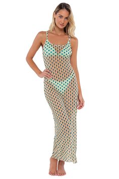 Inspired by the best maxi dresses of the 90s, the Jacinta will take you from the beach to a night out on the town. Put together an iconic outfit easily and throw this super soft mesh dress over your bikini. Slim Fit: Minimal silhouette for a sleek and curvy fit. Sheer: This flexible outfit features a luxurious, lightweight fabric. Full Coverage: Wear over your favorite bikini for a stunning upgrade. Fabric Content: 95% Polyester, 5% Spandex Best Maxi Dresses, Maxi Dress Coverup, Hot Swimwear, Dress Cover, Always And Forever, New Tops, The 90s, Mesh Dress, Maxi Dresses