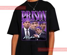 Prison Mike The Office Tv Series Shirt, Steve Carell Actor Tshirt, Michael Scott Biatch, Office Tee, The Office, Jim, Pam, Dwight, Mike * Vibrant print quality * Extremely comfortable and durable * Double-needle hemmed sleeves and bottom * 100% satisfaction is guaranteed! We offer both men's and women's all sizes tees. If you are unsatisfied with our product, we will replace it or refund you immediately. * Machine wash cold + inside out t-shirt. Do not bleach. Tumble dry low. This basic t-shirt features a relaxed fit. Made from 100% cotton, this t-shirt is both durable and soft - a great combination if you're looking for that casual wardrobe staple. The Office Tshirt Ideas, Prison Mike The Office, Dunder Mifflin Shirt, The Office Merch, The Office Tshirt, The Office Jim, Jim Pam, Prison Mike, Office Tv Show