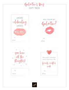 valentine's day gift tags with lipstick