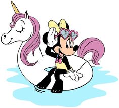 a cartoon mouse riding on top of a unicorn in the water with words mom written below