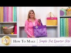 How to Make a Fat Quarter Tote | with Jennifer Bosworth of Shabby Fabrics - YouTube Shabby Fabrics Projects, Make A Purse, Tote Tutorial, Diy Fabric Crafts, Folded Fabric, Crafts Videos, Diy Craft Tutorials, Shabby Fabrics, Craft Tutorial