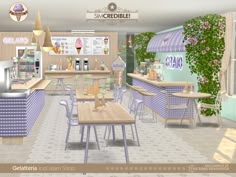 Corrugated Wall, Sims 4 Restaurant, Baby Table, Bubble Tea Shop, Mod Furniture, Cafe Seating, Coastal Dining, Kitchen Time, Sims 4 Cc Furniture