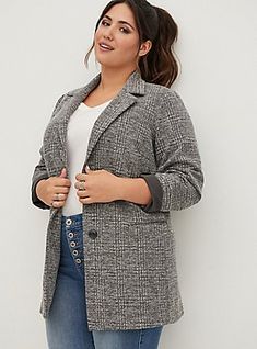 Plus Size Studio Double Knit Boyfriend Blazer, CHARCOAL HEATHER Blazer Plus Size, Best Blazer, Plus Size Blazer, Boyfriend Blazer, Career Wear, Double Knit, Oversized Blazer, Work Wardrobe, Professional Outfits