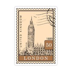 a postage stamp with the big ben clock tower in london, england on it's front