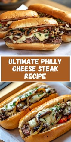 Ultimate Philly cheese steak sandwich recipe packed with sautéed mushrooms, gooey cheese, and tender steak. Perfect for a satisfying meal everyone will love. Try it today.