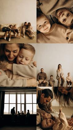 a collage of photos with people and children