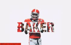 an image of a football player with the words baker on it