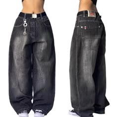 Y2k Boyfriend Jeans, Low Rise Baggy Jeans With Boxers, Baggy Jeans Brands, Bat Pants, Cool Baggy Jeans, Bedazzled Pants, Long Baggy Jeans, Cute Baggy Jeans, Camp Pants Outfit