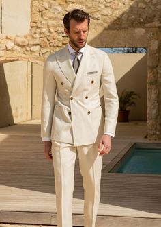 Cream Suit, Party Outfits Night, Classy Suits, Cream Trousers, Beige Suits, Custom Suit, Men’s Suits, Formal Suits, Simple Shirts