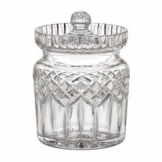 Lismore Biscuit Barrel/Cookie Jar, by Waterford Cookie Jars Waterford Crystal Jar, Waterford Crystal Lismore, Biscuit Barrel, Indigo Wallpaper, Waterford Lismore, Charcoal Wallpaper, Barware Accessories, Coffee Canister, Bar Glasses