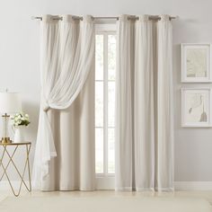 PRICES MAY VARY. Ready Made:Package includes 2 panels of double layered blackout and sheer curtains with tie backs,measuring 37Wx84L inch each panel,1.6inch grommet top.Recommend to order 2-3 times rod width for proper look and fullness. Functional & Modern:Beige blackout curtains paired with sewn-in white sheers achieve the layered sophistication,bringing romantic atmosphere to any home style,like living room,bedroom,kitchen,office,nursery,girls room,etc. Light Control&Energy Smart:Made of high Sheers Curtains Living Room, Beige Drapes, Curtains Living Room Modern, Window Rods, Beige Curtains, Layered Curtains, Double Curtains, Insulated Curtains, Curtains Living