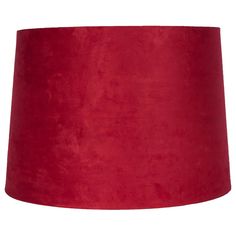 a red lamp shade is shown on a white background and it looks like the fabric has been