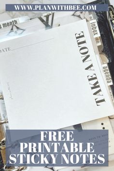 free printable sticky notes with text overlay that reads, free printable sticky notes