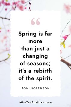 a quote on spring is far more than just a changing of seasons, it's a rebirth of the spirit