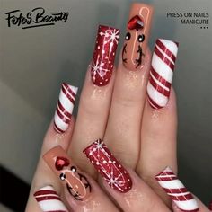 Click here to view more Fofosbeauty Press On Nails at lower price! Limited Edition Christmas Design Nails Decoration are here, with glossy extra-long stiletto shaped nails! Spare yourself a schlep to the salon with DIY false nails that also save you time and money. Wickedly chic one-of-a-kind manicures will make you look spellbindingly beautiful in a snap. Created exclusively for Fofosbeauty by top professional nail artists and social influencers, you wont find these styles anywhere else. Fofosb Nails August, Nail Korean, Nail Halloween, Fake Acrylic Nails, Fairy Nails, Nail 2023, Nail Acrylic, Manicure Tips