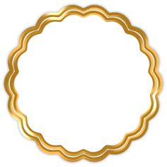 a gold circle frame on a white background