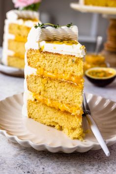 a piece of cake on a plate with a fork