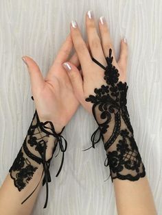 Wedding Gloves Bridal Gloves Black lace gloves Handmade Gloves Diy, Beach Wedding Sandals Barefoot, Colors Wedding, Fashion Gloves