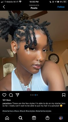 Style Starter Locs Black Women, Short Retwist Styles, Starter Loc Styles Medium Updo Women, Short Locs Retwist Styles, Loc Retwist Styles For Women Short, Hairstyles For Short Locs For Women, Retwist Styles For Short Locs Women, Short Loc Retwist Styles, Dredlocs Style Woman