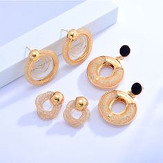 Large gold earrings always flatter your face, and improve your great personal charisma. Large Gold Earrings, Hoop Drop Earrings