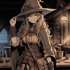 a woman in a witch costume holding a wand and wearing a hat with her hand