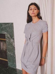 A feminine twist (front) on your every day T-shirt dress. You're welcome. (This one comes in Heather Grey.) | Fortuna Dress in Heather Grey | Ethical Essentials Nation Ltd, Dress Closet, Twist Front, Dresses For Women, T Shirt Dress, Heathers, Dresses For Sale, Final Sale, Heather Grey