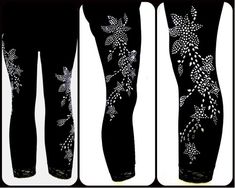 RHINESTONE EMBELLISHED SILVER STUD FLORAL DESIGNLACE CUFFS NO LONGER AVAILABLE ONLY THE PLAIN CUFFSThese are capri length plus one size leggings They will fit a woman size X-Large up to a size 2XThe measurements below are with the leggings laying flat and unstretchedWaist - 32" Total CircumferenceOuter Length - 30"Inseam - 19 1/2"Rise - 10 1/2"The material is a blend of 92% nylon & 8% spandexI embellish only very nice quality leggingsThey are very comfortable, soft, wide waistband and stretc Lulu Leggings, Iridescent Crystal, Lace Cuffs, Gothic Clothing, Womens Leggings, Gothic Outfits, Wide Waistband, Outfits With Leggings, Silver Studs